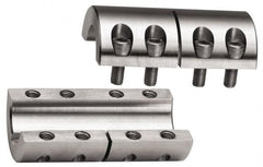 Climax Metal Products - 3/8" Inside x 7/8" Outside Diam, Two Piece Rigid Coupling without Keyway - 1-3/8" Long - Americas Industrial Supply