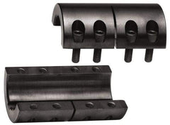 Climax Metal Products - 1-1/4" Inside x 2-1/16" Outside Diam, Two Piece Rigid Coupling with Keyway - 3-1/4" Long x 1/4" Keyway Width x 1/8" Keyway Depth - Americas Industrial Supply