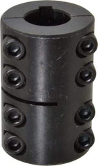 Climax Metal Products - 5/8" Inside x 1-5/16" Outside Diam, Two Piece Rigid Coupling with Keyway - 2" Long x 3/16" Keyway Width x 3/32" Keyway Depth - Americas Industrial Supply