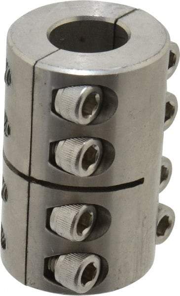 Climax Metal Products - 3/4" Inside x 1-1/2" Outside Diam, Two Piece Rigid Coupling without Keyway - 2-1/4" Long - Americas Industrial Supply