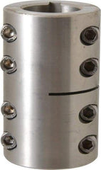 Climax Metal Products - 1-1/4" Inside x 2-1/16" Outside Diam, Two Piece Rigid Coupling with Keyway - 3-1/4" Long x 1/4" Keyway Width x 1/8" Keyway Depth - Americas Industrial Supply