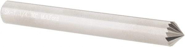 M.A. Ford - 1/4" Cut Diam, 1/4" Shank Diam, Cone Head Single Cut Burr - Carbide, Point End, 1/8" LOC, 2" OAL - Americas Industrial Supply