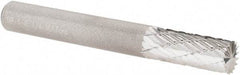 M.A. Ford - 1/4" Cut Diam, 1/4" Shank Diam, Cylinder with End Cut Head Double Cut Burr - Carbide, End Cut End, 5/8" LOC, 2" OAL - Americas Industrial Supply