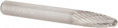 M.A. Ford - 1/4" Cut Diam, 1/4" Shank Diam, Tree with Radius Head Double Cut Burr - Carbide, Radius End, 5/8" LOC, 2" OAL - Americas Industrial Supply