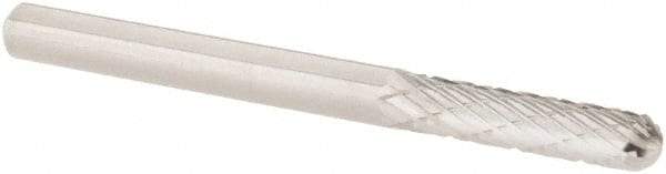 M.A. Ford - 1/8" Cut Diam, 1/8" Shank Diam, Cylinder with Radius Head Double Cut Burr - Carbide, Radius End, 9/16" LOC, 1-1/2" OAL - Americas Industrial Supply