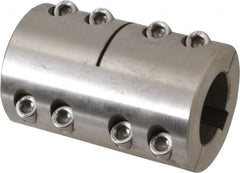 Climax Metal Products - 30mm Inside x 53mm Outside Diam, Metric Two Piece Clamping Rigid Coupling with Keyway - 83mm Long x 10mm Keyway Width x 3.3mm Keyway Depth - Americas Industrial Supply