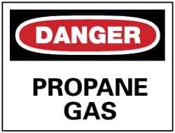 NMC - "Danger - Propane Gas", 7" Long x 10" Wide, Rigid Plastic Safety Sign - Rectangle, 0.05" Thick, Use for Hazardous Materials - Americas Industrial Supply