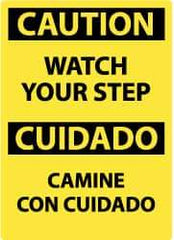 NMC - "Caution - Watch Your Step", 20" Long x 14" Wide, Rigid Plastic Safety Sign - Rectangle, 0.05" Thick, Use for Accident Prevention - Americas Industrial Supply