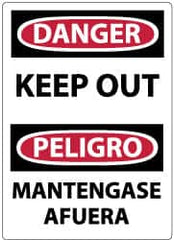 NMC - "Danger - Keep Out", 14" Long x 10" Wide, Rigid Plastic Safety Sign - Rectangle, 0.05" Thick, Use for Accident Prevention - Americas Industrial Supply