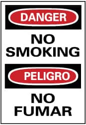 NMC - "Danger - No Smoking", 14" Long x 10" Wide, Rigid Plastic Safety Sign - Rectangle, 0.05" Thick, Use for Accident Prevention - Americas Industrial Supply