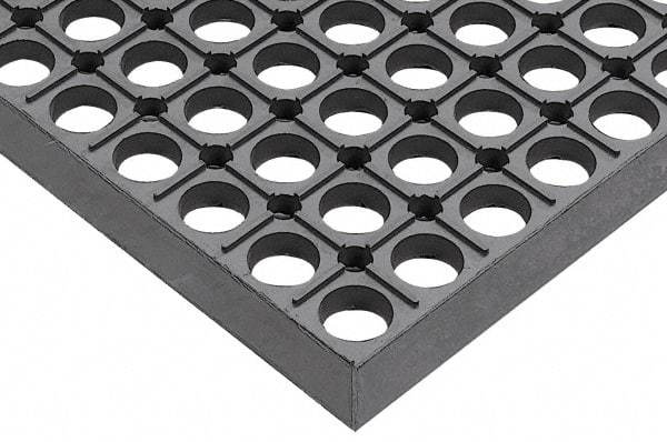 Wearwell - 20' Long x 3' Wide, Dry/Wet Environment, Anti-Fatigue Matting - Gray, CFR Rubber with Rubber Base, Beveled on 4 Sides - Americas Industrial Supply