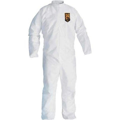 KleenGuard - Size M SMS General Purpose Coveralls - White, Zipper Closure, Open Cuffs, Open Ankles, Seamless - Americas Industrial Supply