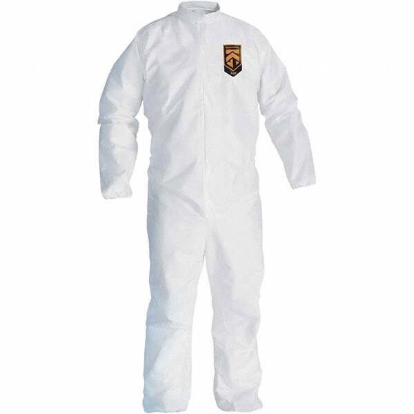 KleenGuard - Size 4XL SMS General Purpose Coveralls - White, Zipper Closure, Open Cuffs, Open Ankles, Seamless - Americas Industrial Supply