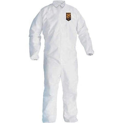 KleenGuard - Size XL SMS General Purpose Coveralls - White, Zipper Closure, Elastic Cuffs, Elastic Ankles, Seamless - Americas Industrial Supply