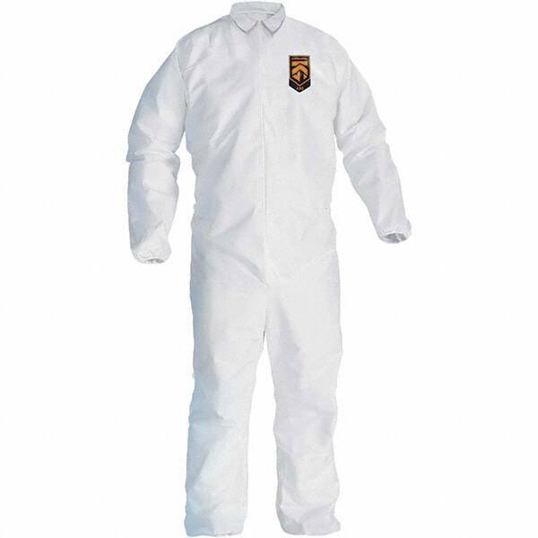 KleenGuard - Size 3XL SMS General Purpose Coveralls - White, Zipper Closure, Elastic Cuffs, Elastic Ankles, Seamless - Americas Industrial Supply