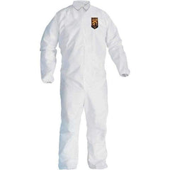 KleenGuard - Size 4XL SMS General Purpose Coveralls - White, Zipper Closure, Elastic Cuffs, Elastic Ankles, Seamless - Americas Industrial Supply
