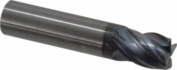 SGS - 5/8", 4 Flute, Single End, Solid Carbide, 0.0350 - 0.0400" Corner Radius End Mill - 3" OAL, Right Hand Flute, 3/4" LOC, Right Hand Cut - Americas Industrial Supply