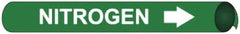 NMC - Pipe Marker with Nitrogen Legend and Arrow Graphic - 6 to 8" Pipe Outside Diam, White on Green - Americas Industrial Supply