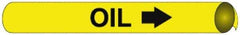 NMC - Pipe Marker with Oil Legend and Arrow Graphic - 8 to 10" Pipe Outside Diam, Black on Yellow - Americas Industrial Supply