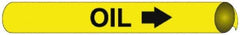 NMC - Pipe Marker with Oil Legend and Arrow Graphic - 4-5/8 to 5-7/8" Pipe Outside Diam, Black on Yellow - Americas Industrial Supply