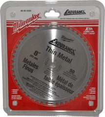 Milwaukee Tool - 8" Diam, 5/8" Arbor Hole Diam, 50 Tooth Wet & Dry Cut Saw Blade - Cermet-Tipped, Burr-Free, Clean, Smooth Action, Standard Round Arbor - Americas Industrial Supply