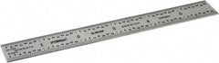 Fowler - 6" Long, 1/64, 1/32" and 0.5, 1mm Graduation, Rigid Steel Rule - English/Metric Graduation Style, Silver - Americas Industrial Supply