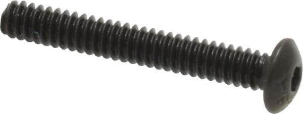 Value Collection - #6-32 UNC Hex Socket Drive, Button Screw - Alloy Steel, Black Oxide Finish, Fully Threaded, 1" Length Under Head - Americas Industrial Supply