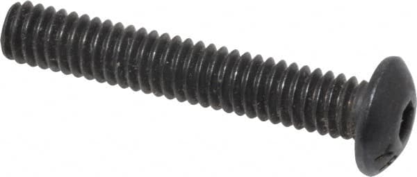 Value Collection - #8-32 UNC Hex Socket Drive, Button Screw - Alloy Steel, Black Oxide Finish, Fully Threaded, 1" Length Under Head - Americas Industrial Supply