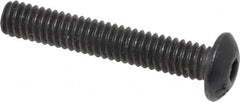 Value Collection - #8-32 UNC Hex Socket Drive, Button Screw - Alloy Steel, Black Oxide Finish, Fully Threaded, 1" Length Under Head - Americas Industrial Supply