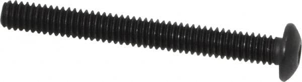 Value Collection - #8-32 UNC Hex Socket Drive, Button Screw - Alloy Steel, Black Oxide Finish, Fully Threaded, 1-1/2" Length Under Head - Americas Industrial Supply