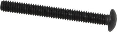 Value Collection - #8-32 UNC Hex Socket Drive, Button Screw - Alloy Steel, Black Oxide Finish, Fully Threaded, 1-1/2" Length Under Head - Americas Industrial Supply