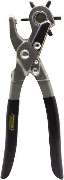 General - 5/64", 3/32", 7/64", 1/8", 5/32" & 3/16" Revolving Punch Pliers Punch - 1/8 to 3/8" Range - Americas Industrial Supply