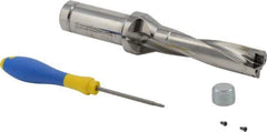 Iscar - 4-1/4" Max Drill Depth, 4xD, 1-1/16" Diam, Indexable Insert Drill - 2 Inserts, 1-1/4" Shank Diam, Straight Shank - Americas Industrial Supply
