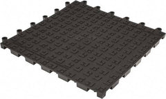 Wearwell - 18" Long x 18" Wide x 7/8" Thick, Anti-Fatigue Modular Matting Solid Grid - 4 Interlocking Sides, Black, For Dry Areas, Series 562 - Americas Industrial Supply