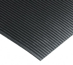 Wearwell - 75 Ft. Long x 3 Ft. Wide x 1/4 Inch Thick, Vinyl, Ribbed Surface Switchboard Matting - 30,000 V Max Dielectric Strength, 17,000 V Max Recommended Use, Black - Americas Industrial Supply