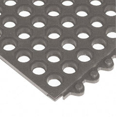 Wearwell - 3' Long x 3' Wide x 5/8" Thick, Anti-Fatigue Modular Matting Tiles - Black, For Dry & Wet Areas, Series 572 - Americas Industrial Supply