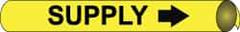 NMC - Pipe Marker with Supply Legend and Arrow Graphic - 3/4 to 1" Pipe Outside Diam, Black on Yellow - Americas Industrial Supply