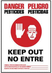 NMC - "Danger - Pesticides - Keep Out - No Enter", 20" Long x 14" Wide, Rigid Plastic Safety Sign - Rectangle, 0.05" Thick, Use for Security & Admittance - Americas Industrial Supply