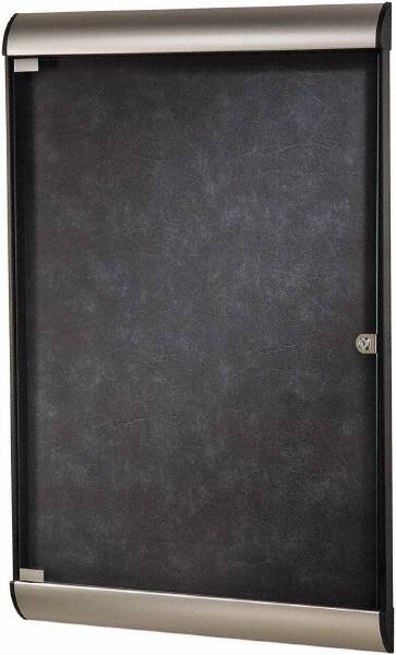 Ghent - 96" Wide x 47.13" High Enclosed Cork Bulletin Board - Natural Cork, Aluminum Frame - Americas Industrial Supply