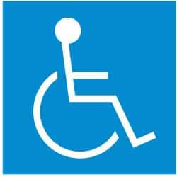 NMC - 4" Wide x 4" High, Vinyl Sign - Blue on White, Wall Mount - Americas Industrial Supply