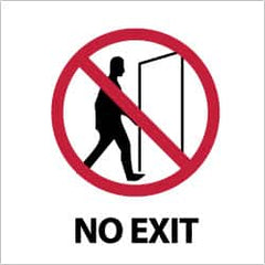 NMC - No Exit, Pressure Sensitive Vinyl Exit Sign - 4" Wide x 4" High - Americas Industrial Supply