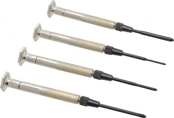 Moody Tools - 4 Piece Phillips Screwdriver Set - Bit Sizes: Philips #000 to #1 - Americas Industrial Supply