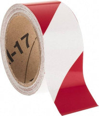 NMC - Red & Silver Striped Vinyl Tape - 2" Wide x 30' Long x 0.002" Thick, General Traffic - Americas Industrial Supply