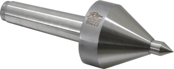 Riten - MT3 Taper Shank, 2-1/4" Head Diam 330 Lb Capacity Live Center - 5,000 Max RPM, 3-3/16" Head Length, 1/2" Point Diam, 3/4" Point Len, 330 Lb Max Workpc, 3-3/16" OAL, Pipe Nose Point - Americas Industrial Supply