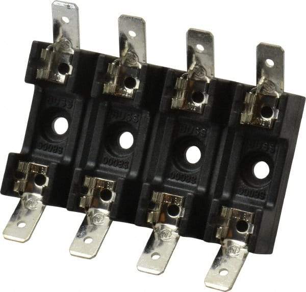 Cooper Bussmann - 4 Pole, 300 VAC/VDC, 30 Amp, Bolt-in Fuse Block - 1/4 Inch Diameter x 1-1/4 Inch Fuse Length, 2 Inch Long x 2-3/8 Inch Wide x 14.3mm High Block, 266°F - Americas Industrial Supply