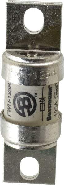 Cooper Bussmann - 500 VAC/VDC, 125 Amp, Fast-Acting Semiconductor/High Speed Fuse - Bolt-on Mount, 3-5/8" OAL, 200 (RMS Symmetrical), 50 at DC kA Rating, 1-5/32" Diam - Americas Industrial Supply