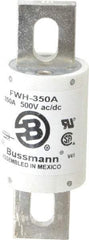 Cooper Bussmann - 500 VAC/VDC, 350 Amp, Fast-Acting Semiconductor/High Speed Fuse - Bolt-on Mount, 4-11/32" OAL, 200 (RMS Symmetrical), 50 at DC kA Rating, 1-1/2" Diam - Americas Industrial Supply