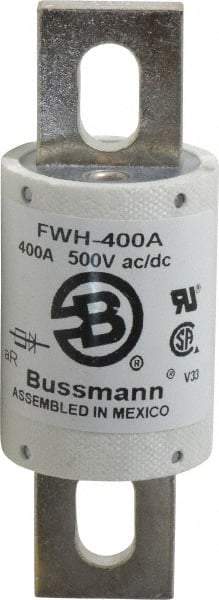 Cooper Bussmann - 500 VAC/VDC, 400 Amp, Fast-Acting Semiconductor/High Speed Fuse - Bolt-on Mount, 4-11/32" OAL, 200 (RMS Symmetrical), 50 at DC kA Rating, 1-1/2" Diam - Americas Industrial Supply