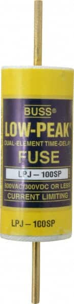 Cooper Bussmann - 300 VDC, 600 VAC, 100 Amp, Time Delay General Purpose Fuse - Bolt-on Mount, 4-5/8" OAL, 100 at DC, 300 at AC (RMS) kA Rating, 1-1/8" Diam - Americas Industrial Supply