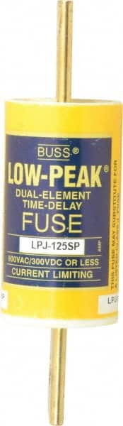Cooper Bussmann - 300 VDC, 600 VAC, 125 Amp, Time Delay General Purpose Fuse - Bolt-on Mount, 5-3/4" OAL, 100 at DC, 300 at AC (RMS) kA Rating, 1-5/8" Diam - Americas Industrial Supply